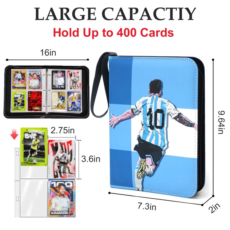 WTVIDAS 400 Pockets Soccer Card Binder for Soccer Trading Cards 2025-2026 Portable Waterproof Storage Bag with Removable Sleeves for Sports TCG Cards Collectors - Image 3